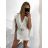 Kurzer Damen-Overall mit langen Ärmeln (S/M ONE SIZE) ITALIAN FASHION IMWE23724