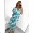 Langes, plissiertes Chiffon-Gürtelkleid für Damen mit kurzen Ärmeln (S/M EINHEITSGRÖSSE) ITALIAN FASHION IM42311331