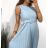 Elegantes, ärmelloses Partykleid für Damen mit Faltengürtel (S/M EINHEITSGRÖSSE) ITALIAN FASHION IMPSH2310594A