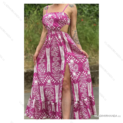 Langes Sommerkleid für Damen mit Trägern (S/M EINHEITSGRÖSSE) ITALIAN FASHION IMPGM23244