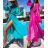 Langes Chiffon-Kurzarmkleid für Damen (S/M ONE SIZE) ITALIAN FASHION IMWGS231048