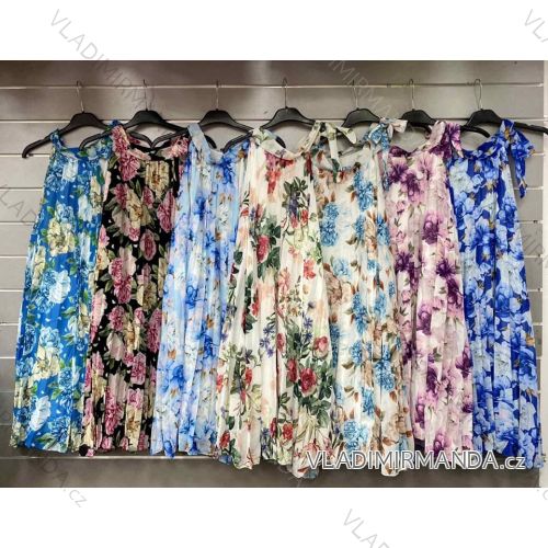 Langes Chiffon-Kurzarmkleid für Damen (S/M ONE SIZE) ITALIAN FASHION IMWGM23456