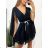 Elegantes Damenkleid aus Chiffon mit Gürtel und langen Ärmeln (Einheitsgröße S/M) ITALIAN FASHION IMPGM236303