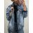 Jeansjacke Oversize Damen (xs-l) italienische Mode IMT19040 XS blau