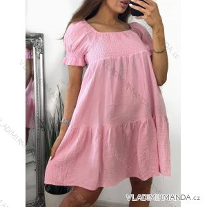 Šaty letní carmen krátký rukáv dámské (S/M ONE SIZE) ITALSKÁ MÓDA IMC23253