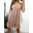 Carmen Sommer Sommer Schulterkleid (UNI S / M) ITALIENISCHE MODE IMM20628 M / L béžová