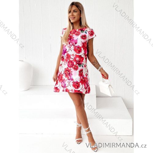 Elegantes Kurzarmkleid für Damen (S/M EINHEITSGRÖSSE) ITALIAN FASHION IMD23408