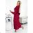 414-9 KLARA Faltenkleid mit Gürtel und Ausschnitt – Farbe Burgund