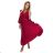 414-9 KLARA Faltenkleid mit Gürtel und Ausschnitt – Farbe Burgund