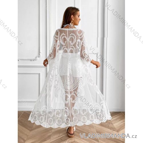 Sommerkleid mit nackten Schultern Kurzarm Spitze Frauen (uni m / l) ITALIENISCHER MODUS IMD20304