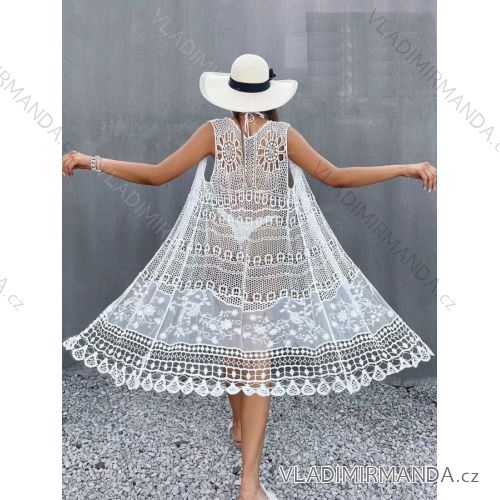 Sommerkleid mit nackten Schultern Kurzarm Spitze Frauen (uni m / l) ITALIENISCHER MODUS IMD20304