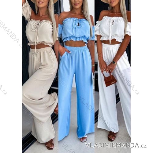 Carmen-Sommerhosen- und Crop-Top-Set für Damen (Einheitsgröße S/M) ITALIAN FASHION IMWKK231872