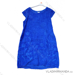 Damen-Sommerkleid aus Leinen mit kurzen Ärmeln (50-62) ITALIAN FASHION IM422STELA9/DR