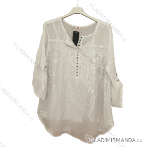 Gekreuzte Bluse Tunika mit kurzen Ärmeln für Damen (M / L ONE SIZE) ITALIAN FASHION IMD22038