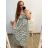 Damen Lang Kurzarm Kleid (S / M ONE SIZE) FRENCH FASHION FMB21008 L/XL blau