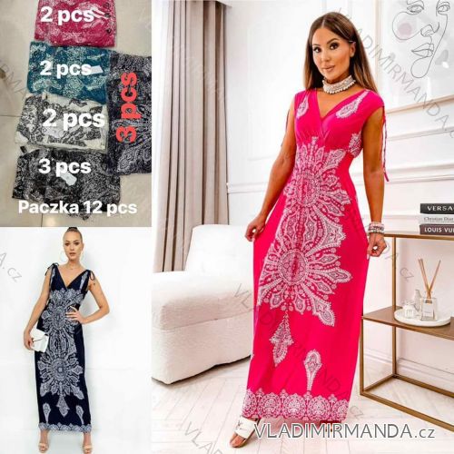 Langes, ärmelloses Icecool-Sommerkleid für Damen (M/L, XL/2XL) ITALIAN FASHION IMB23H09