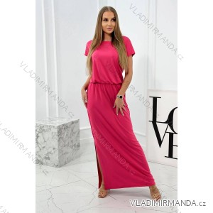 Himbeerkleid aus Viskose mit Taschen