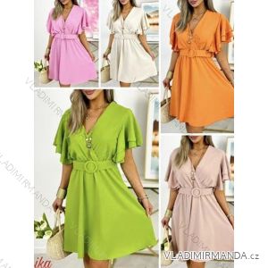 Damen Elegantes Langes Kurzarmkleid (S / M ONE SIZE) ITALIAN FASHION IMWM217229