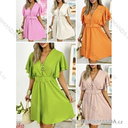 Damen Elegantes Langes Kurzarmkleid (S / M ONE SIZE) ITALIAN FASHION IMWM217229