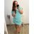 Kleid mit Tasche, Kurzarm, Damen, Übergröße (2XL/3XL ONE SIZE) ITALIAN FASHION IM423064/DUR rot