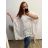 Tunika s přívěškem dlouhý rukáv dámská nadrozměr (XL/2XL ONE SIZE) ITALSKÁ MÓDA IM322469 4XL / 5XL weiß