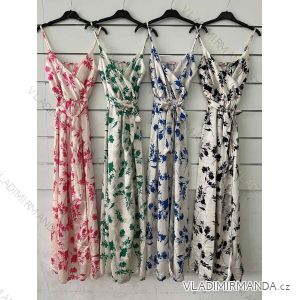 Langes Sommerkleid mit Trägern für Damen (S/M EINHEITSGRÖSSE) ITALIAN FASHION IMWY23134