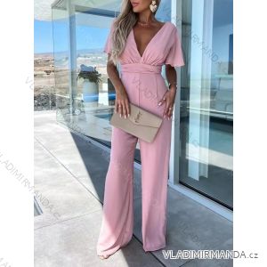 Langer, eleganter Kurzarm-Jumpsuit für Damen (Einheitsgröße S/M) ITALIAN FASHION IMWE232084