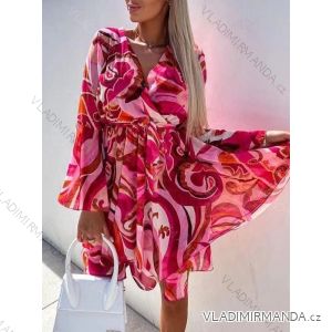 Langes Chiffon-Kurzarmkleid für Damen (S/M ONE SIZE) ITALIAN FASHION IMWGM23456