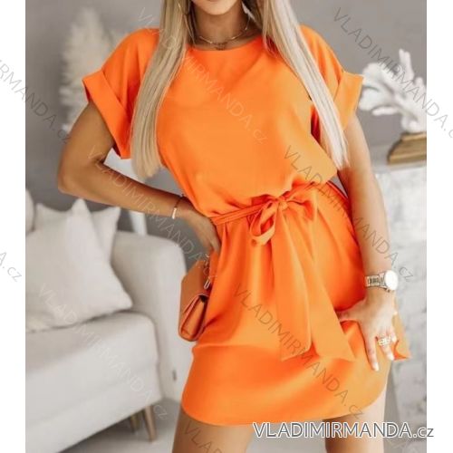 Langes Chiffon-Kurzarmkleid für Damen (S/M ONE SIZE) ITALIAN FASHION IMWGM23456