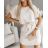 Langes Chiffon-Kurzarmkleid für Damen (S/M ONE SIZE) ITALIAN FASHION IMWGM23456
