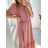 Langes, elegantes Kurzarmkleid für Damen (Einheitsgröße S/M) ITALIAN FASHION IMWE232104