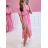Langes, elegantes Kurzarmkleid für Damen (Einheitsgröße S/M) ITALIAN FASHION IMWE232104