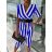Langes Chiffon-Kurzarmkleid für Damen (S/M ONE SIZE) ITALIAN FASHION IMWGM23456