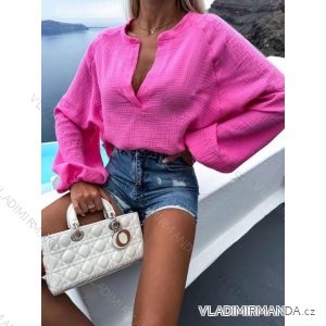 Damen-Musselin-Tunika mit langen Ärmeln (Einheitsgröße S/M) ITALIAN FASHION IMWGS232155