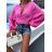 Damen-Musselin-Tunika mit langen Ärmeln (Einheitsgröße S/M) ITALIAN FASHION IMWGS232155