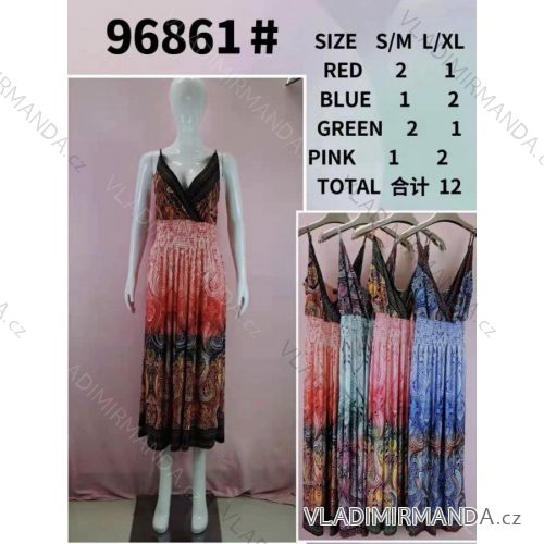 Langes eiskaltes Sommerkleid mit Trägern für Damen (S/ML/XL) ITALIAN FASHION IMB2396861