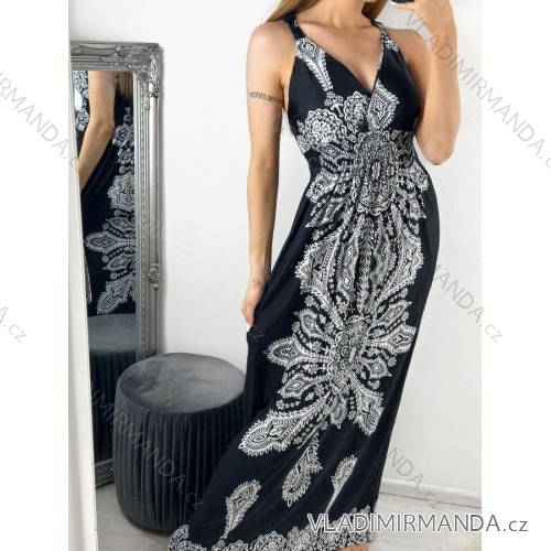 Šaty košilové dlouhý rukáv dámské (S/M ONE SIZE) ITALSKÁ MODA IMB23H03 M / L schwarz