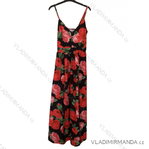 Langes Chiffon-Sommerkleid für Damen (S / M ONE SIZE) ITALIAN FASHION IMWB222509
