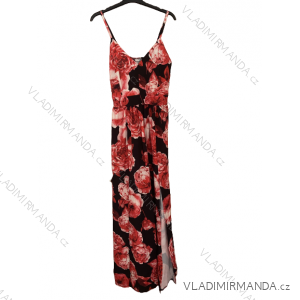 Langes Chiffon-Sommerkleid für Damen (S / M ONE SIZE) ITALIAN FASHION IMWB222509