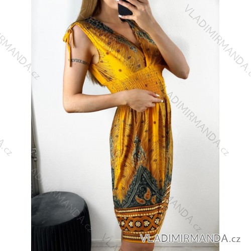 Ärmelloses Icecool-Sommerkleid für Damen (M/L, XL/2XL) AINUOSI ITALIAN FASHION IMB237721 gelb XL/2XL