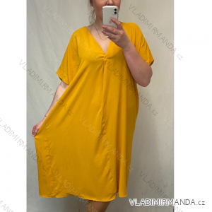 Maxi Long Oversize Sommer Kurzarm Damen Plus Size Kleid (XL/2XL/3XL/4XL ONE SIZE) ITALIAN FASHION IMM2253539MS/DR