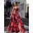 Langes Chiffon-Sommerkleid für Damen (S / M ONE SIZE) ITALIAN FASHION IMWB222509