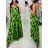 Langes Chiffon-Sommerkleid für Damen (S / M ONE SIZE) ITALIAN FASHION IMWB222509