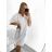 Sommerhemd-Musselin-Kurzarmkleid für Damen (L/XL EINHEITSGRÖSSE) ITALIAN FASHION IMC23201