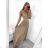 Langes Partykleid für Damen mit Trägern (S/M EINHEITSGRÖSSE) ITALIAN FASHION IMPSH243677 Beige S/M