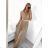 Langes Partykleid für Damen mit Trägern (S/M EINHEITSGRÖSSE) ITALIAN FASHION IMPSH243677 Beige S/M