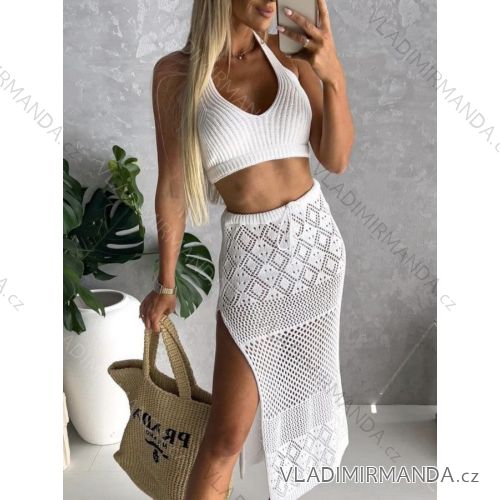 Damen-Set mit Trägertop und Strickrock (Einheitsgröße S/M) ITALIAN FASHION IMM23M8747