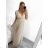 Langes Partykleid für Damen mit Trägern (S/M EINHEITSGRÖSSE) ITALIAN FASHION IMPSH243677 Beige S/M