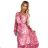 476-1 ENRICA Kleid mit Ausschnitt und langen Ärmeln – PINK WAVES – Mesh