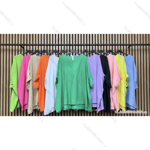 Tunika oversize dlouhý rukáv dámská (S/M ONE SIZE) ITALSKÁ MÓDA IMWGB23966